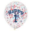 Picture of 1ST BIRTHDAY CLEAR LATEX BALLOONS - 6PK
